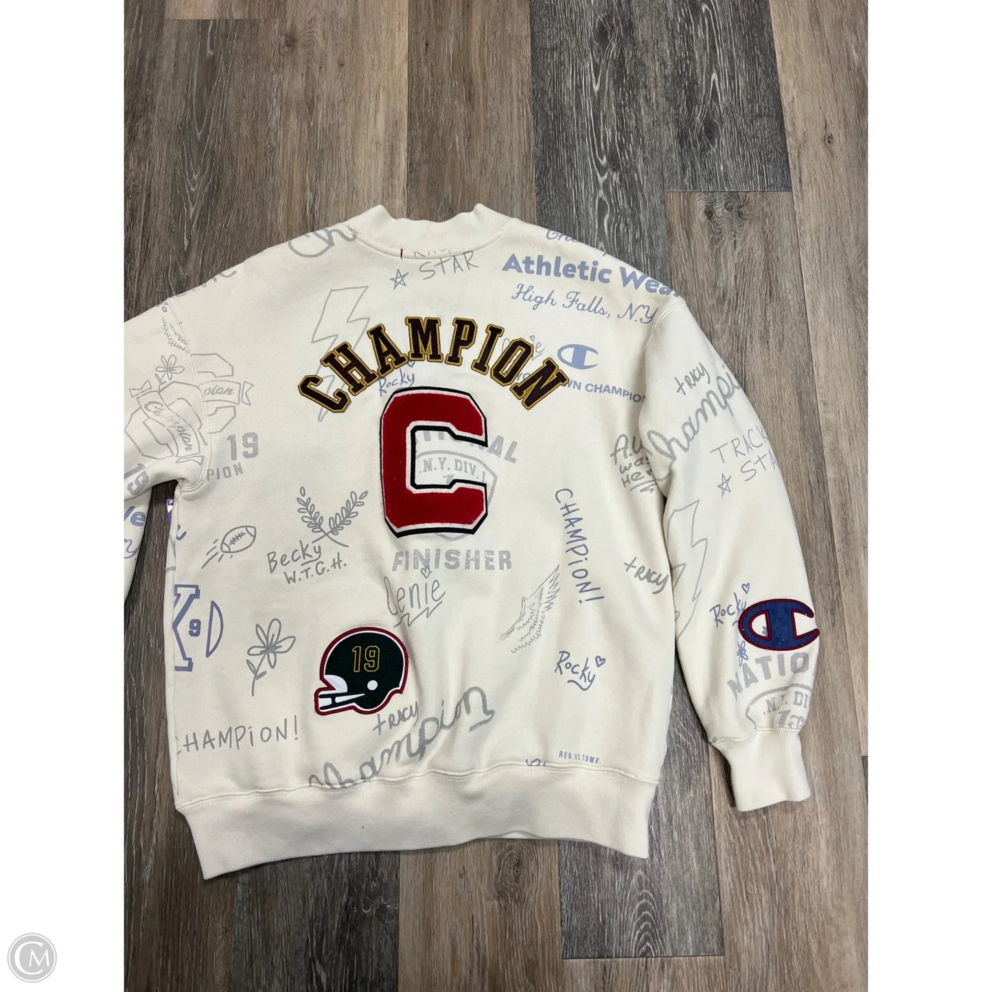 Sweater Cardigan By Champion In Cream, Size: M