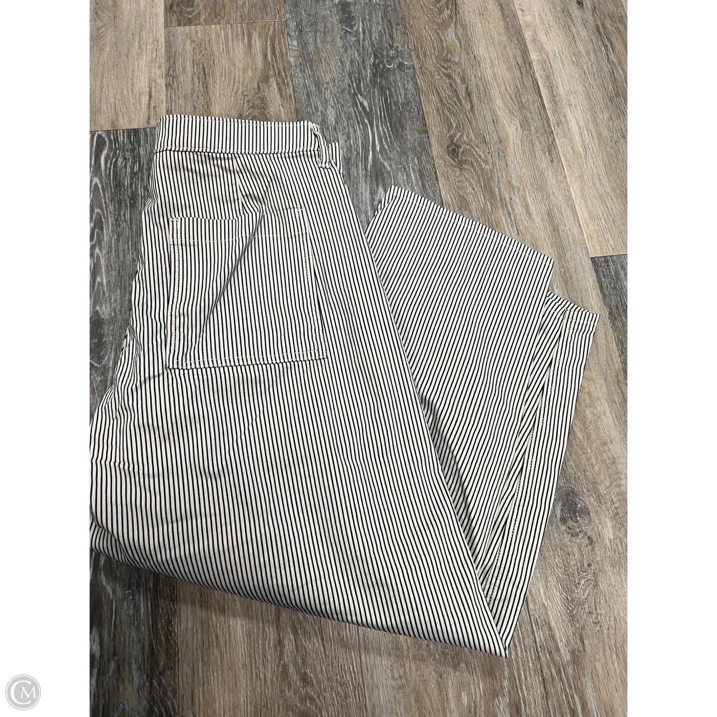 Jeans Wide Leg By Gap In Striped Pattern, Size: 6p