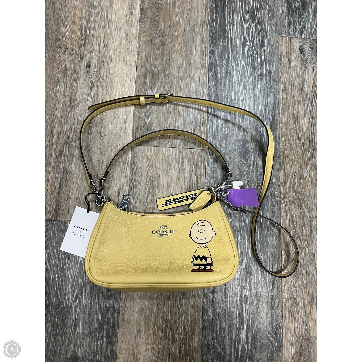 Handbag Designer By Coach x Peanuts, Size: Small