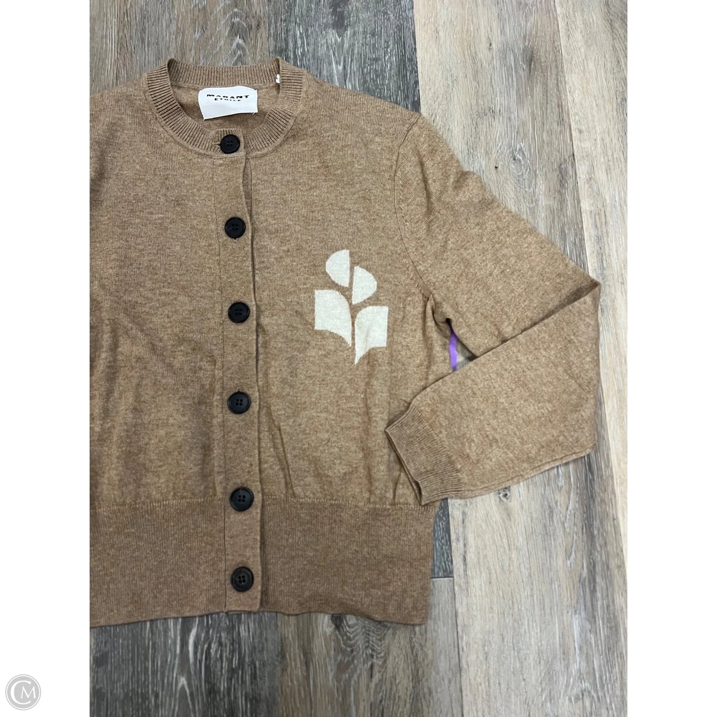 Sweater Cardigan Designer By Isabel Marant In Tan, Size: M