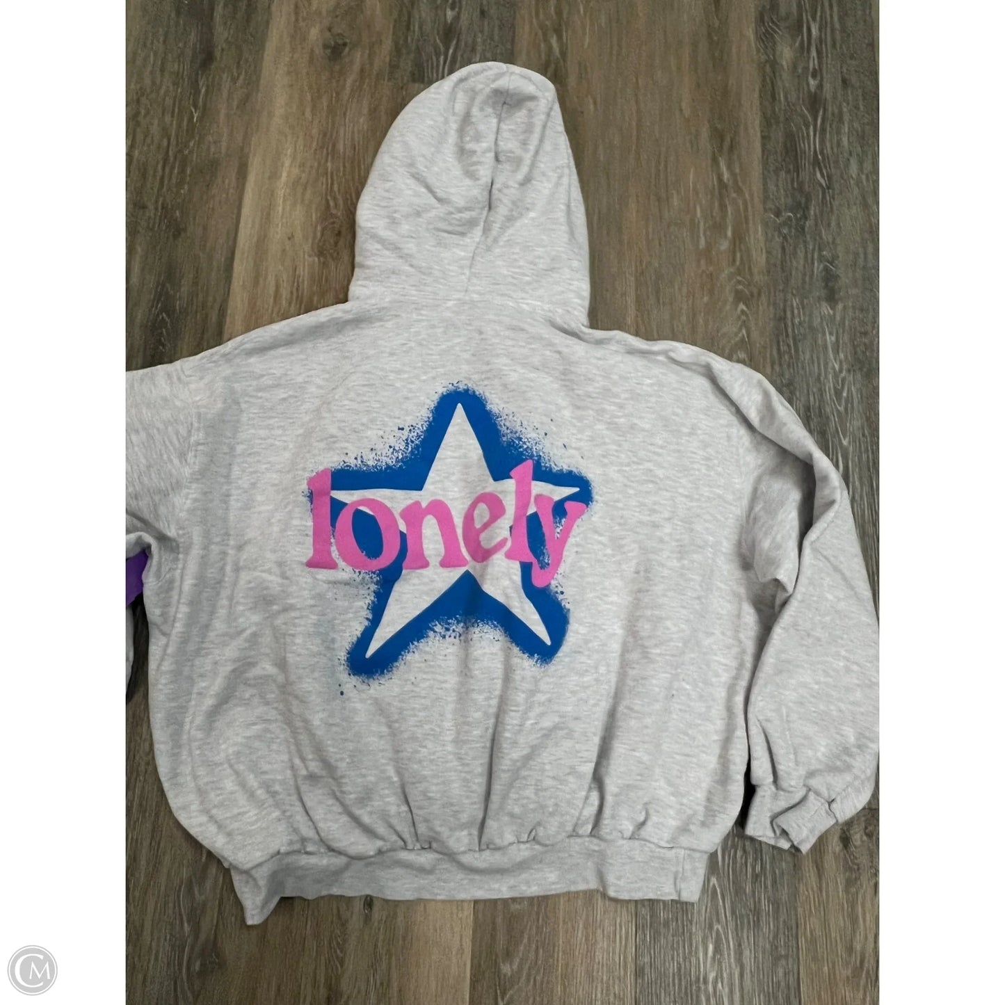 Sweatshirt Hoodie By Lonely Ghost In Grey, Size: Xl