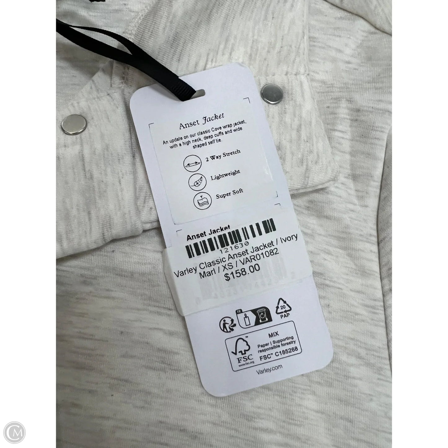 Athletic Jacket By Varley In Ivory, Size: Xs
