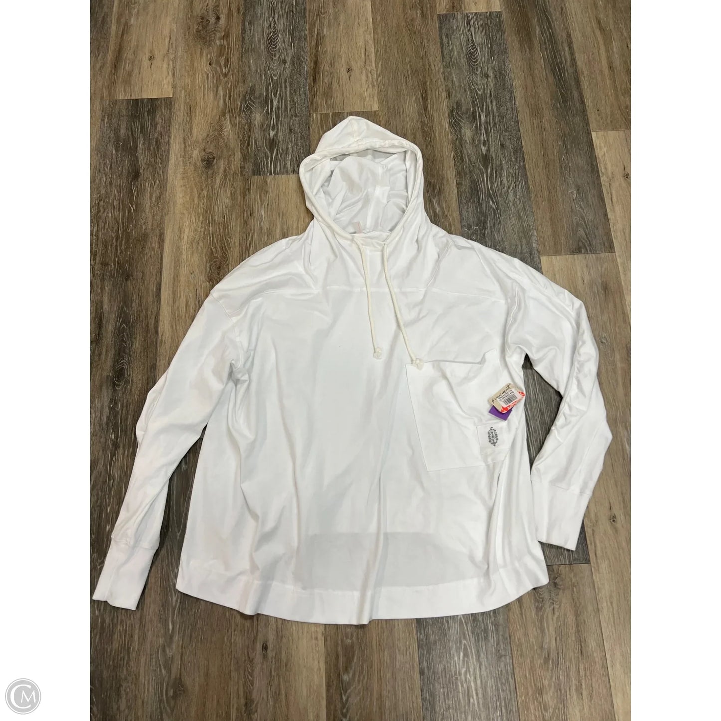 Athletic Top Long Sleeve Hoodie By Free People In White, Size: M