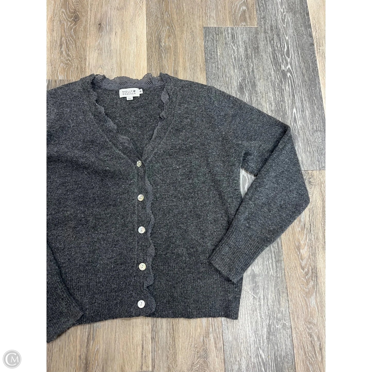 Sweater Cardigan By Molly Bracken In Grey, Size: M