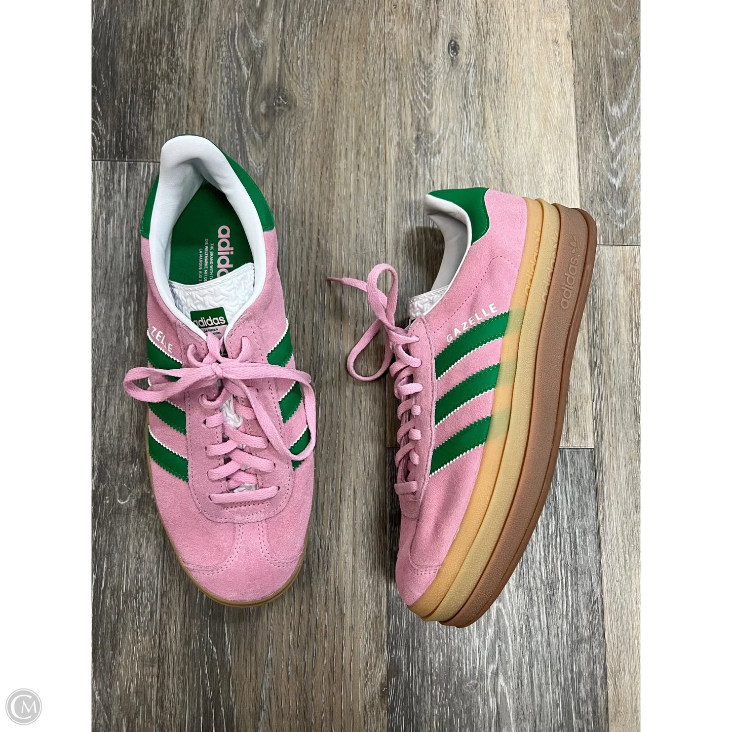 -Shoes Sneakers By Adidas In Green & Pink, Size: 9