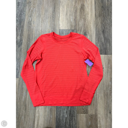 Athletic Top Long Sleeve Crewneck By Lululemon In Orange, Size: 6