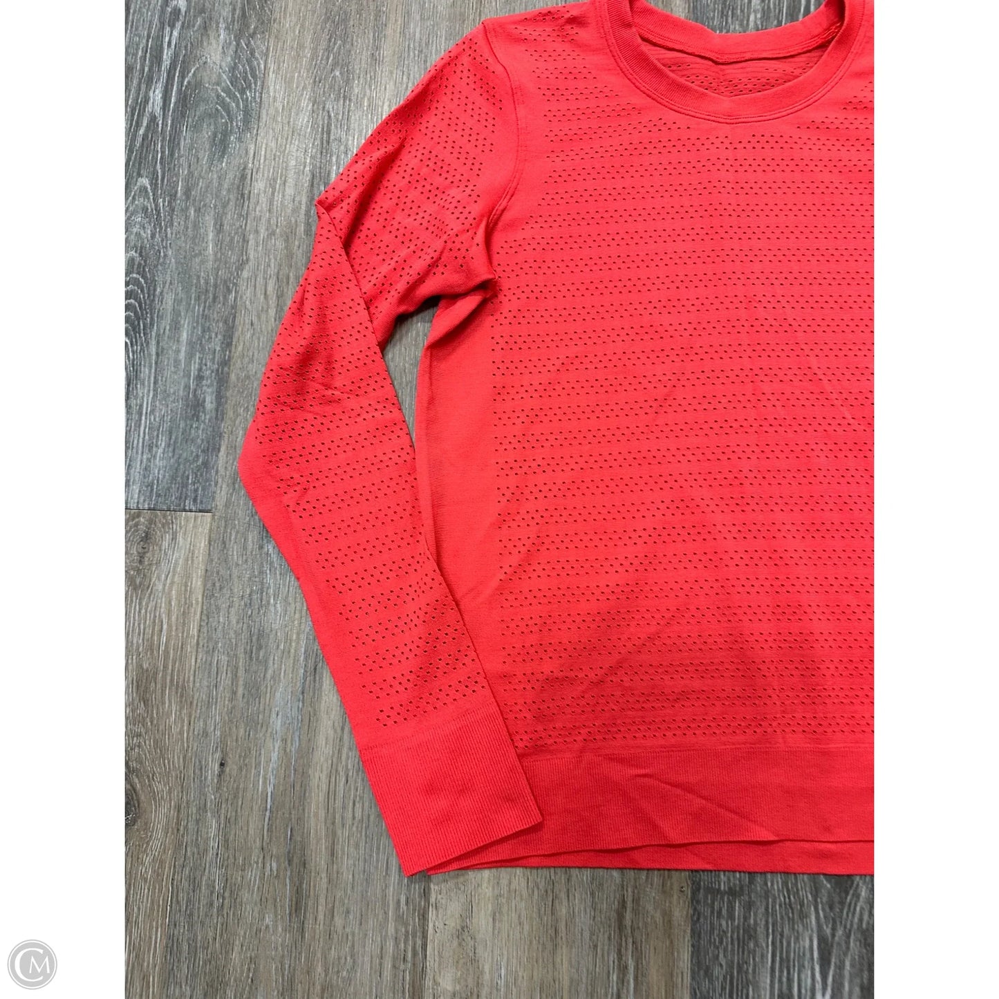 Athletic Top Long Sleeve Crewneck By Lululemon In Orange, Size: 6