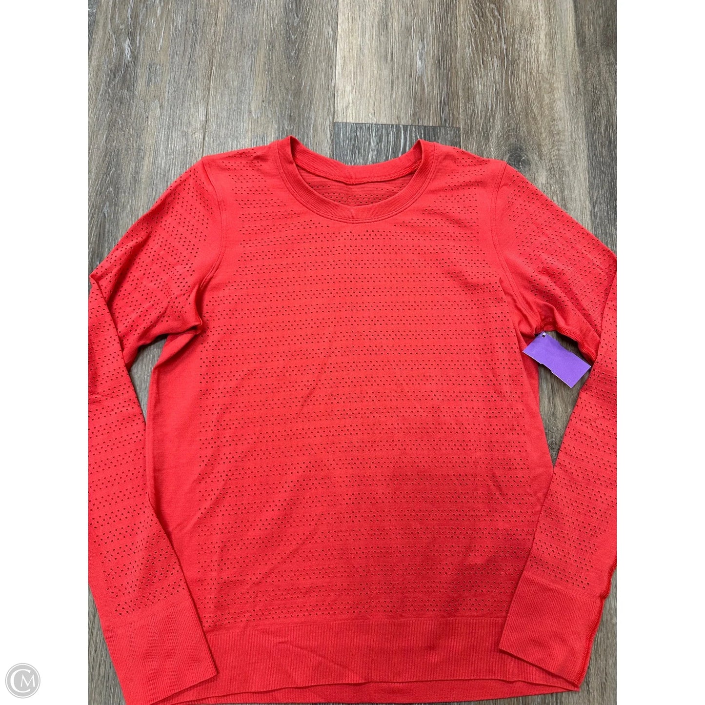 Athletic Top Long Sleeve Crewneck By Lululemon In Orange, Size: 6