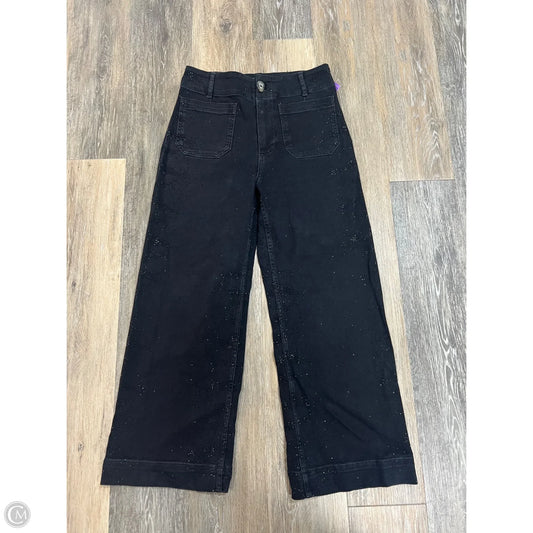 Jeans Wide Leg Crop By Maeve In Black Denim, Size: 6