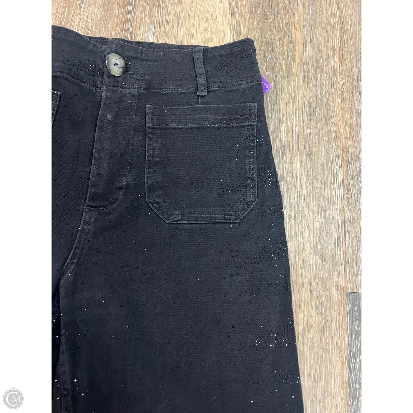 Jeans Wide Leg Crop By Maeve In Black Denim, Size: 6