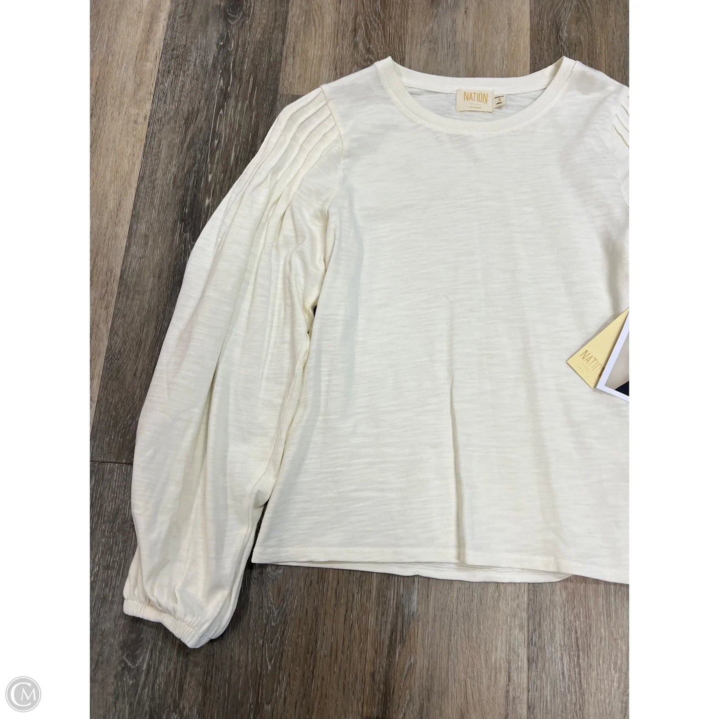 Top Long Sleeve By Nation In Cream, Size: S