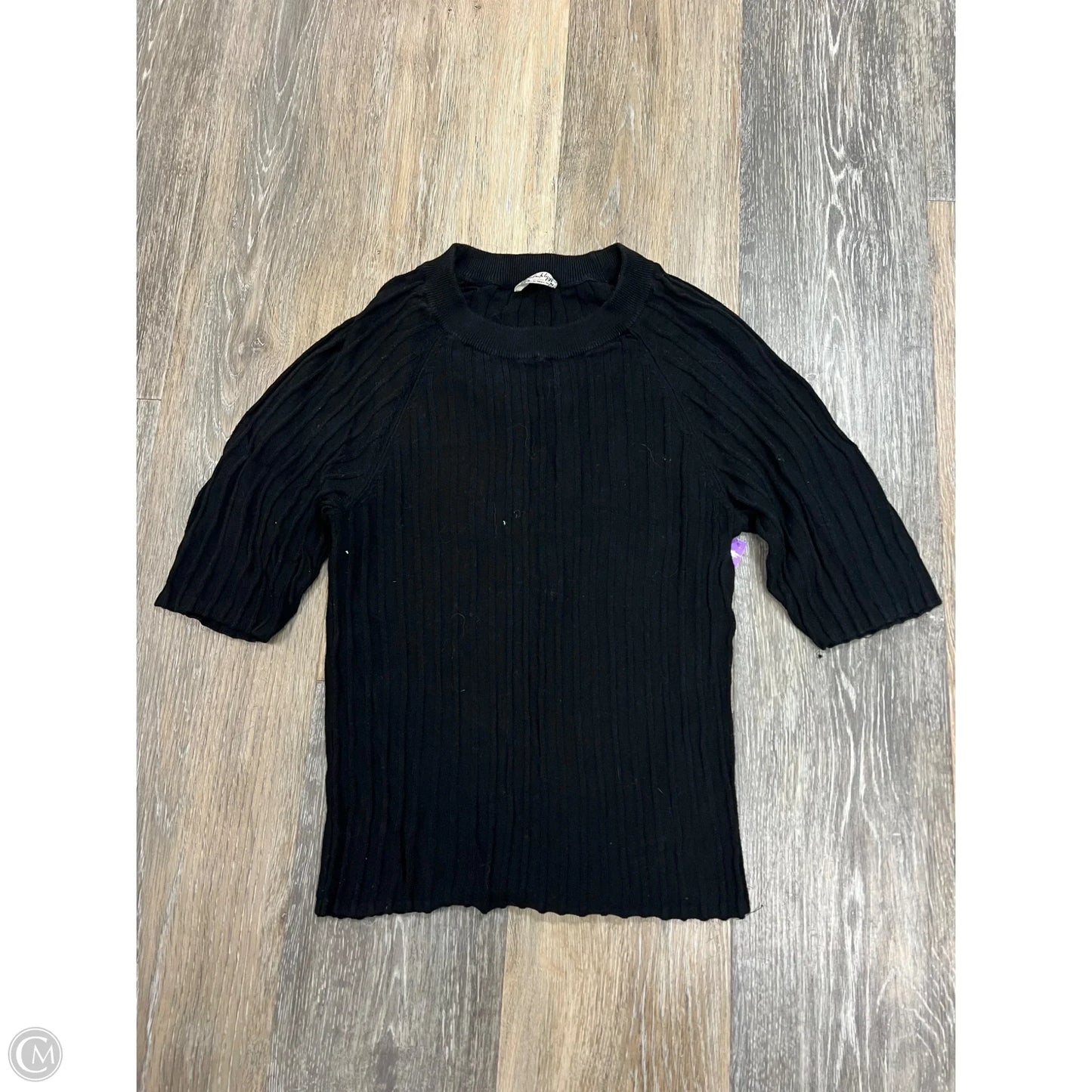 Sweater Short Sleeve By Free People In Black, Size: Xs