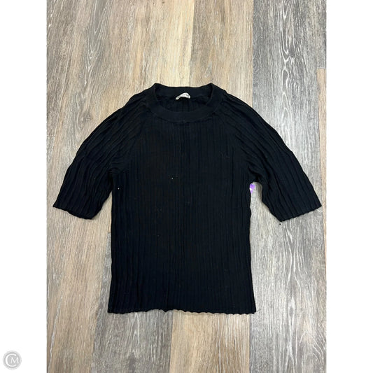 Sweater Short Sleeve By Free People In Black, Size: Xs
