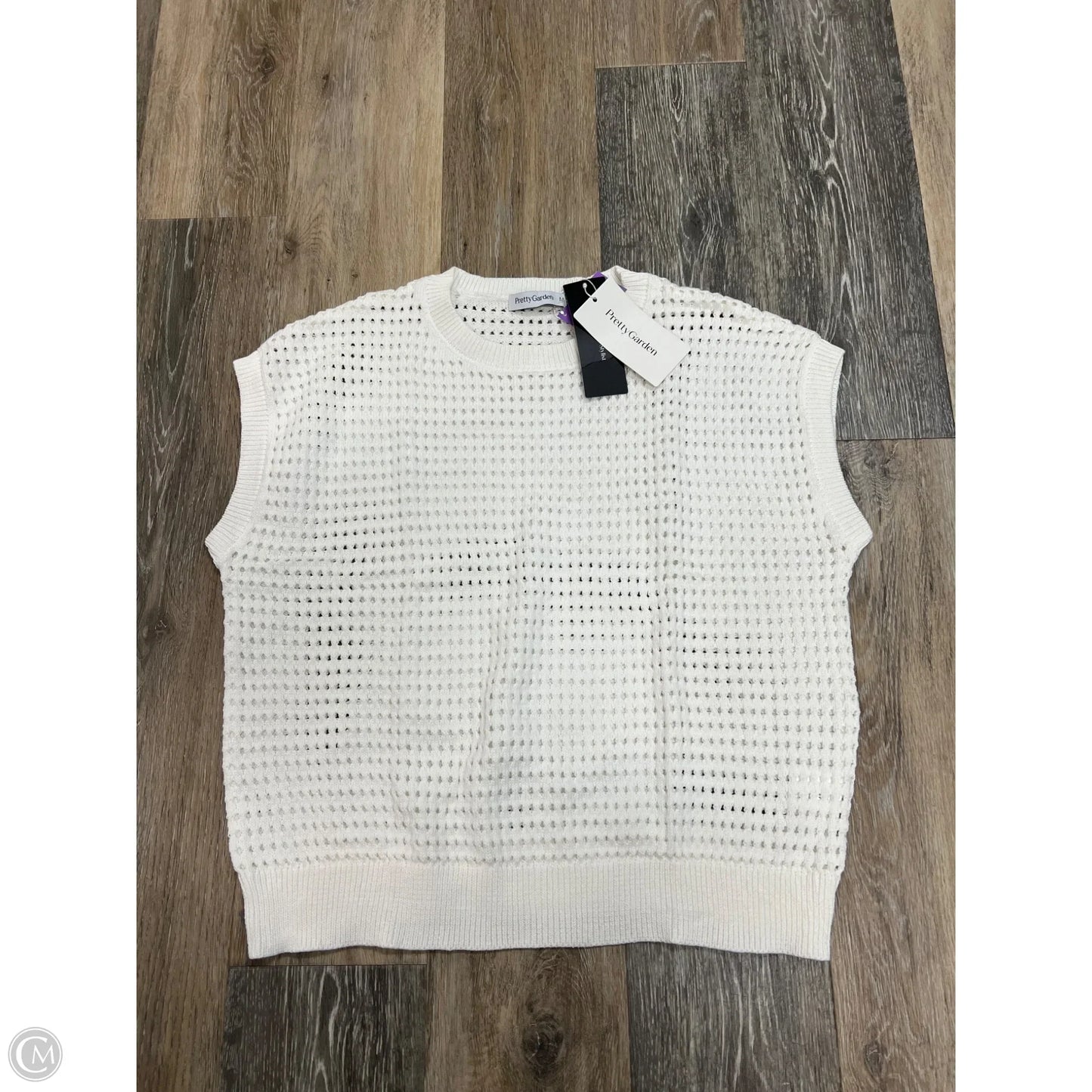 Sweater Short Sleeve By Prettygarden In White, Size: M