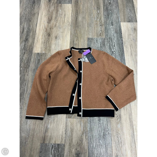 Sweater Cardigan By Marble In Tan, Size: S