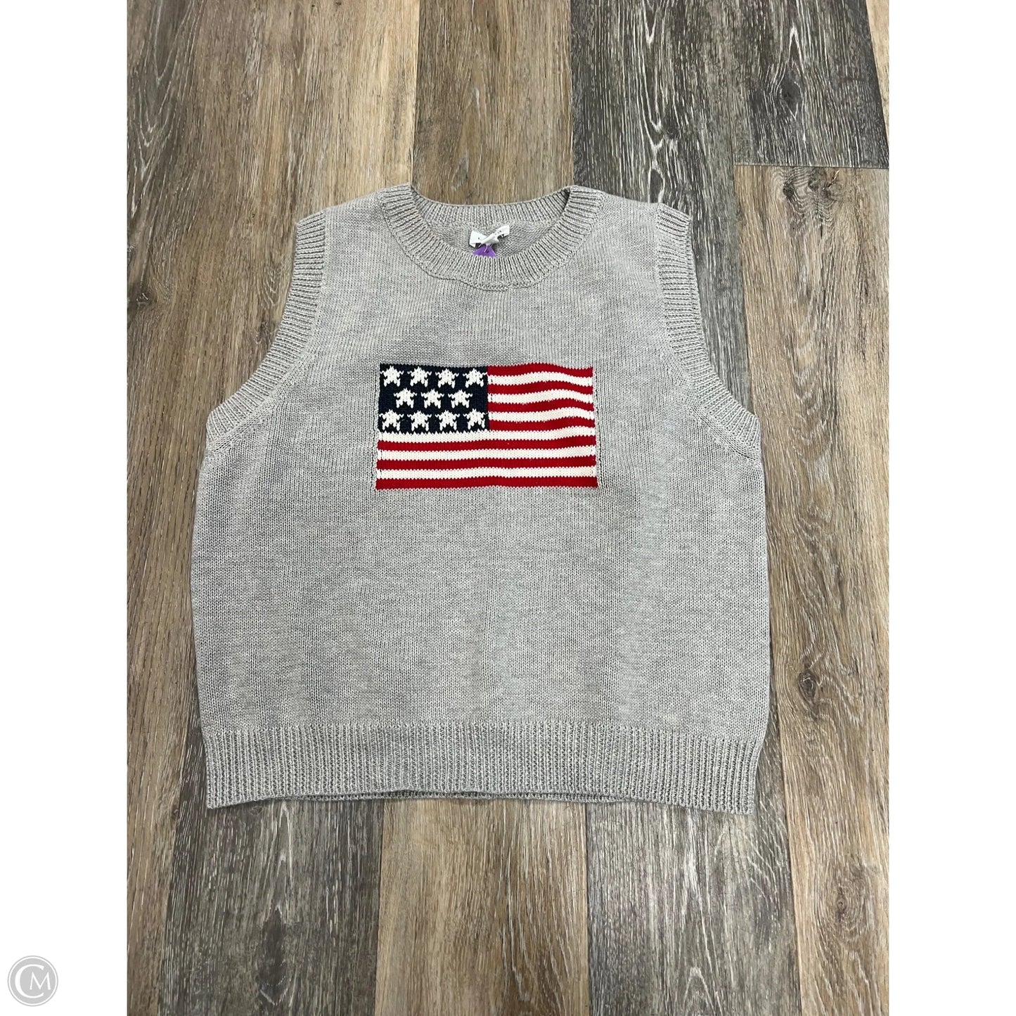 Sweater Short Sleeve By Le Lis In Grey, Size: M