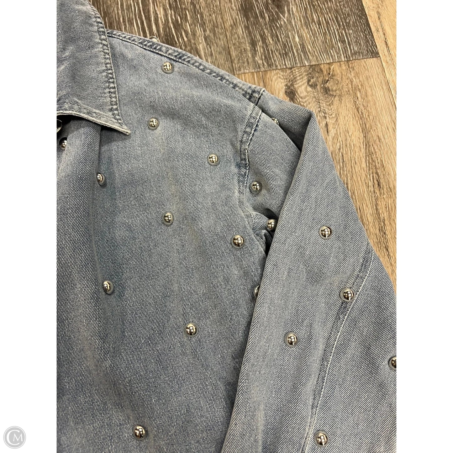 Blouse Long Sleeve By Lov Lov  In Blue Denim, Size: S