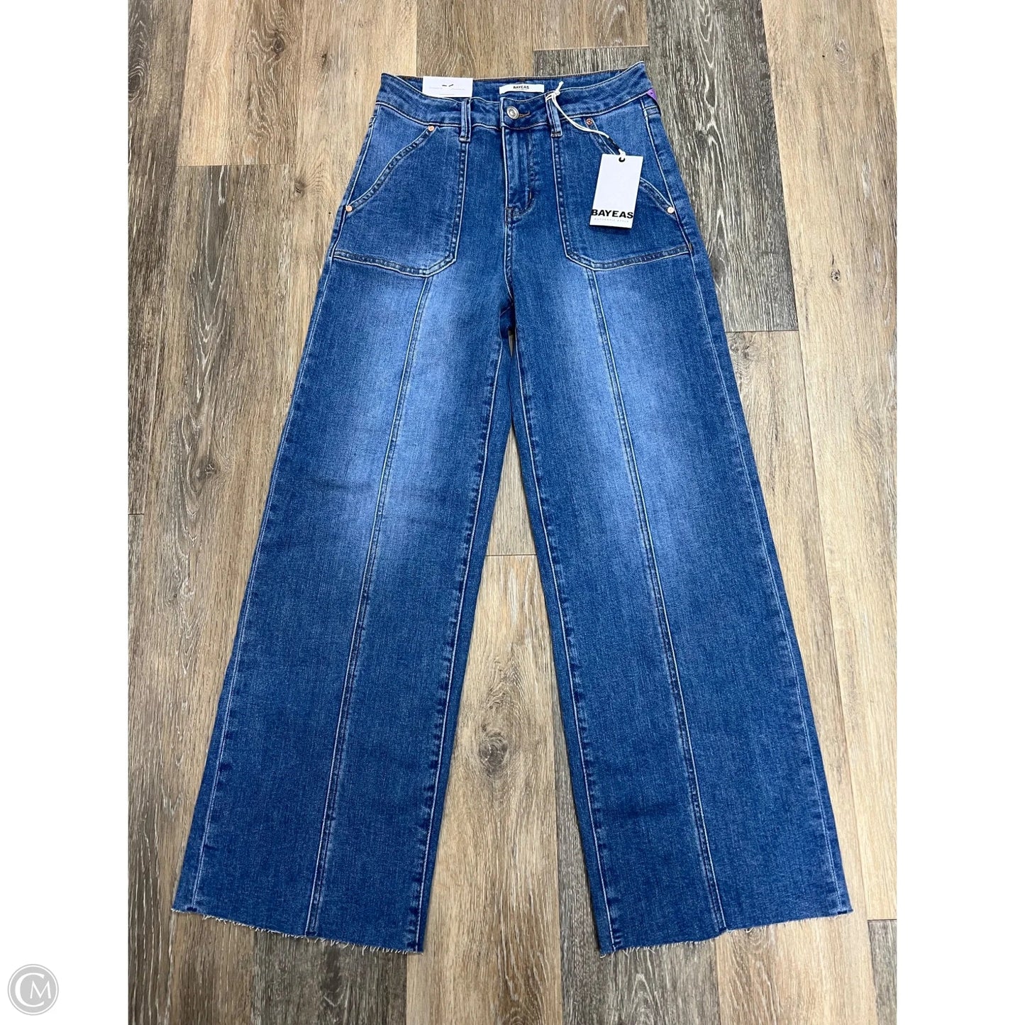 Jeans Straight By BAYEAS In Blue Denim, Size: 6/28