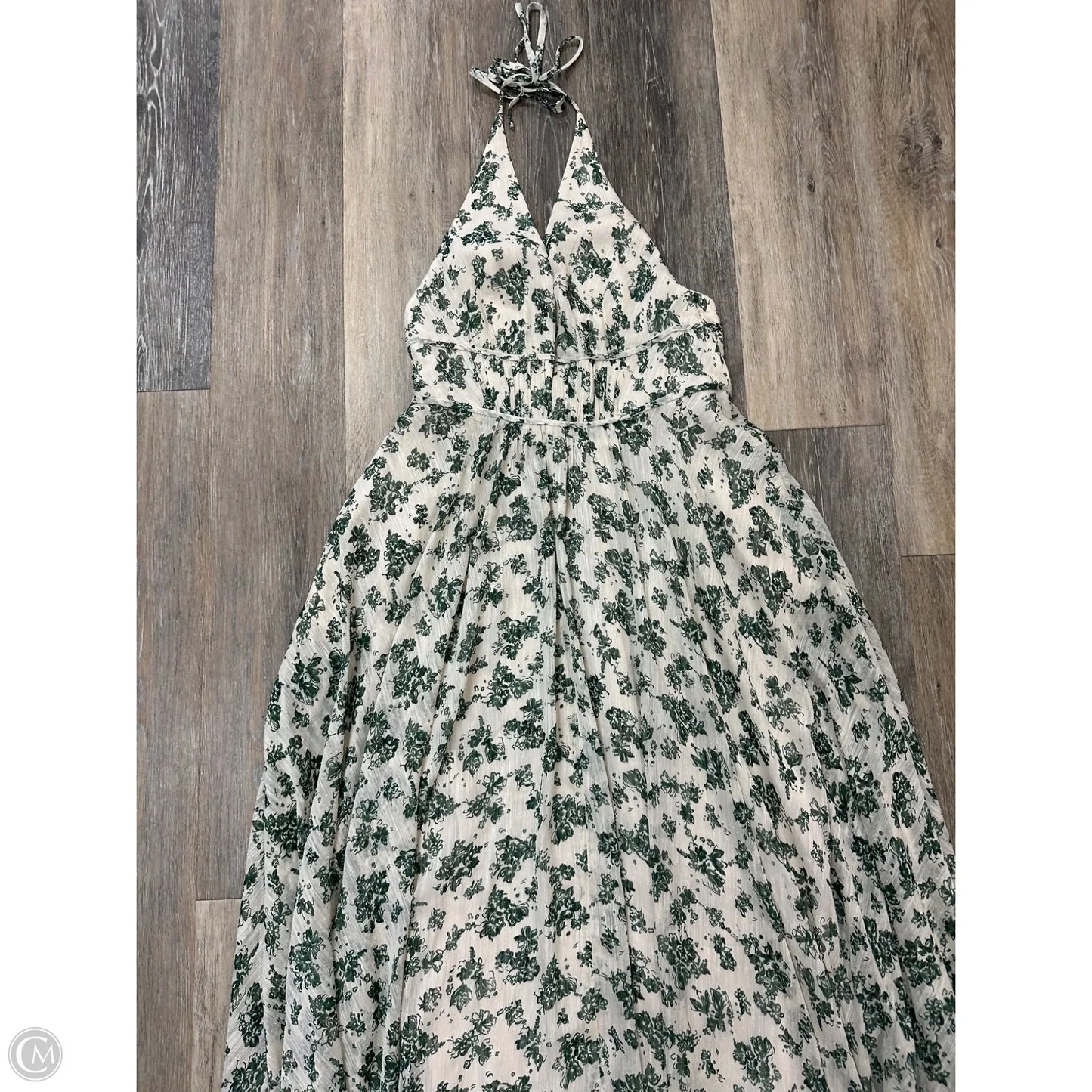 Dress Casual Maxi By Jenny Yoo In Green & White, Size: L