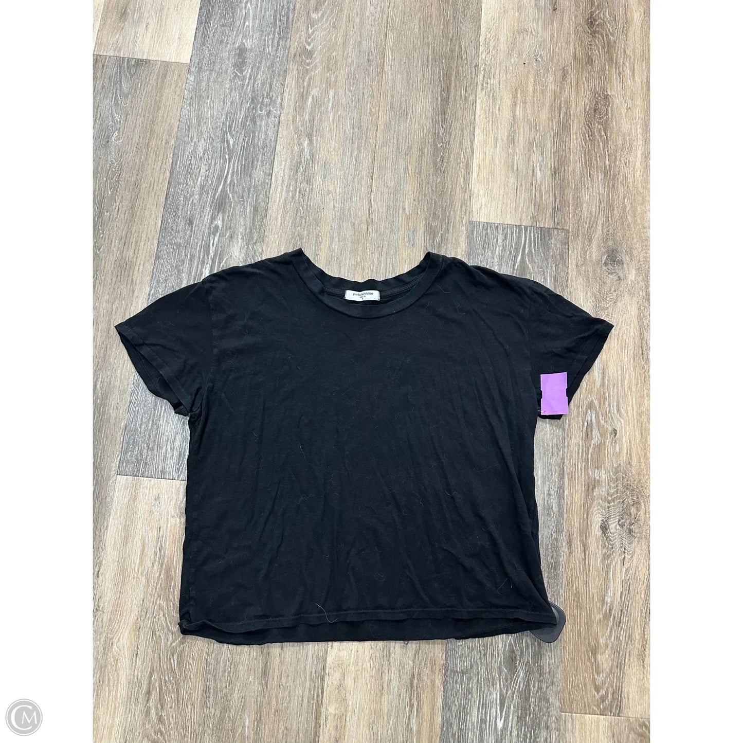 Top Short Sleeve By Perfect White Tee In Black, Size: S