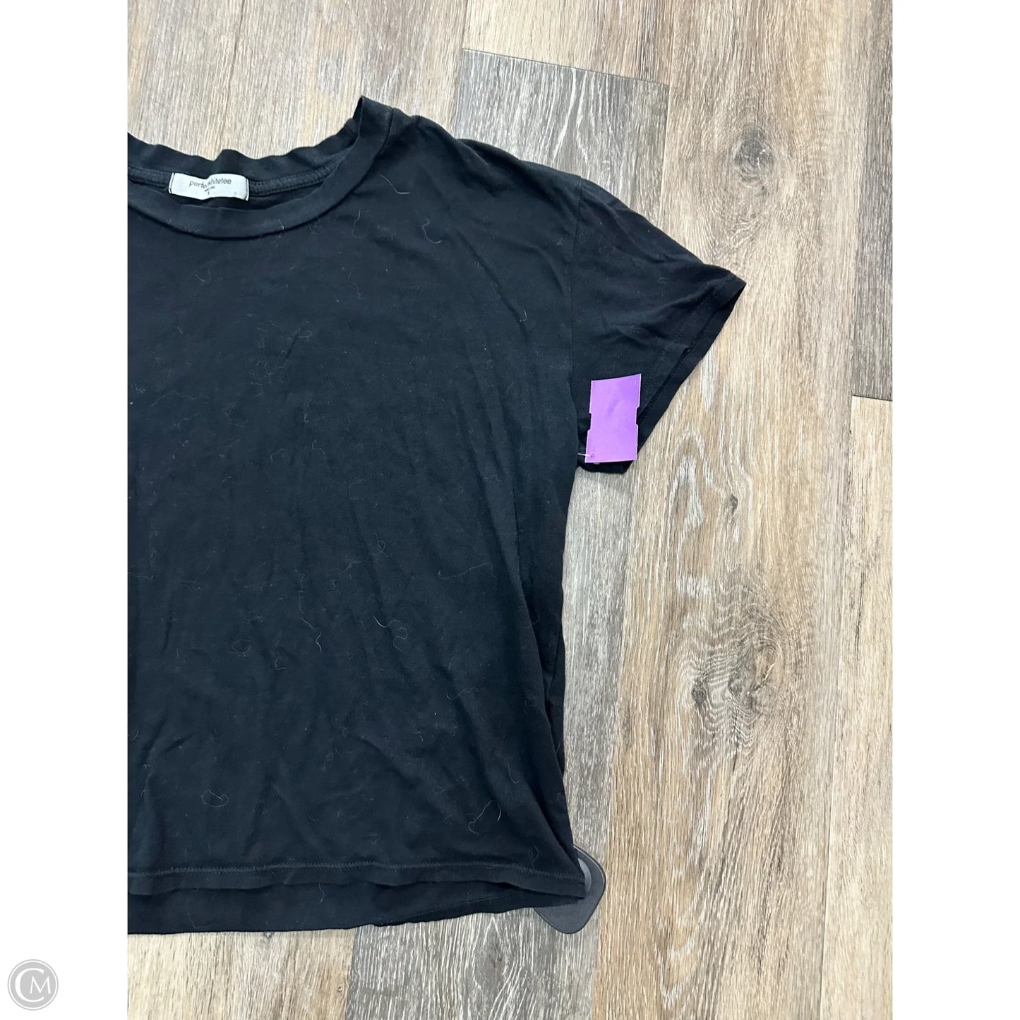 Top Short Sleeve By Perfect White Tee In Black, Size: S