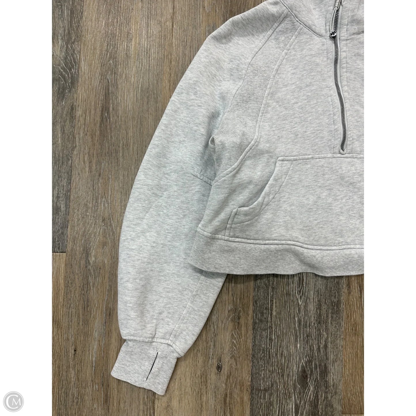 Athletic Sweatshirt Hoodie By Lululemon In Grey, Size: Xs