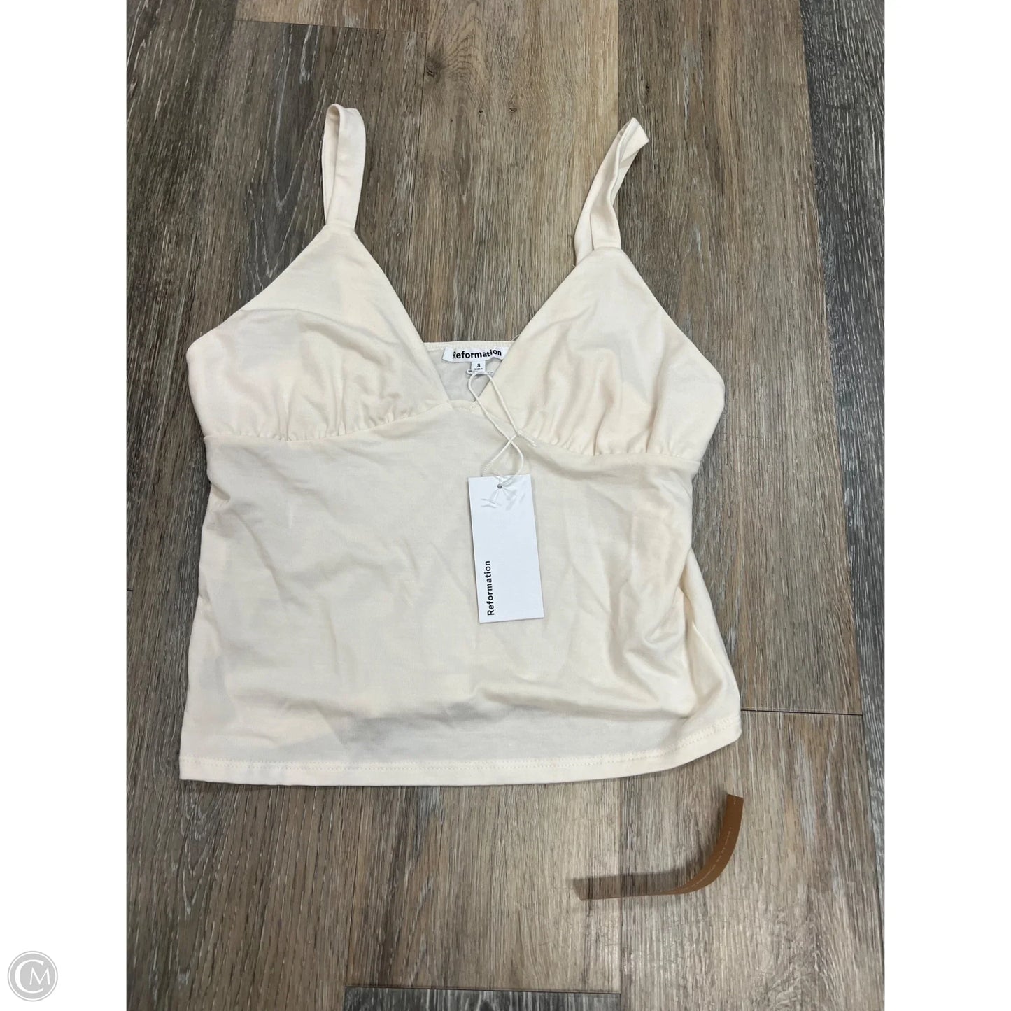 Top Sleeveless By Reformation In Cream, Size: S