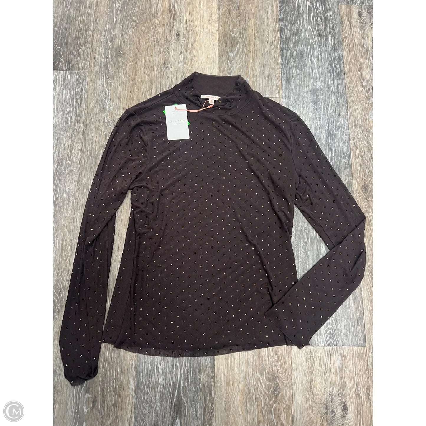 Top Long Sleeve By Skies Are Blue In Brown, Size: M