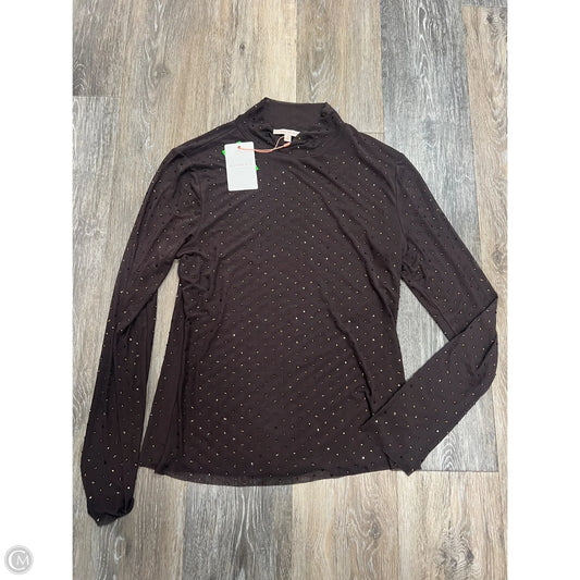 Top Long Sleeve By Skies Are Blue In Brown, Size: M