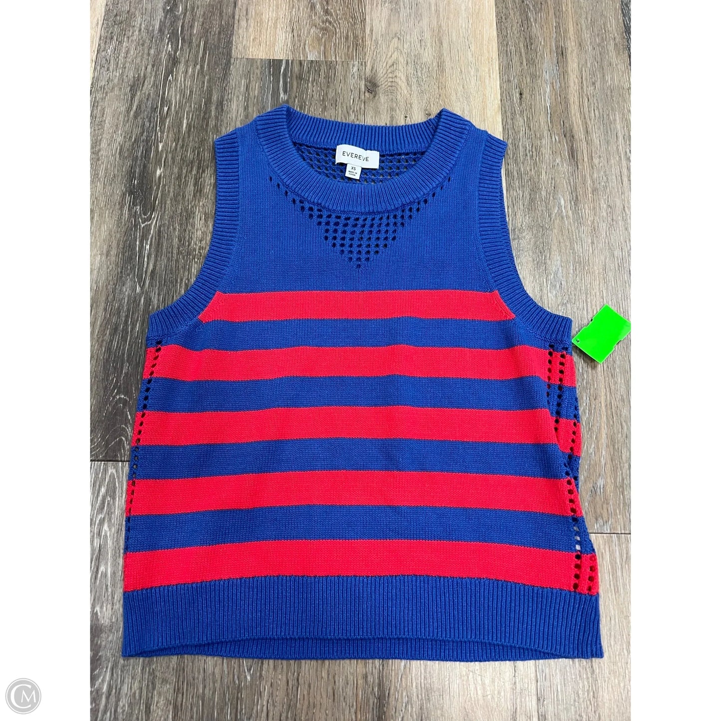 Top Sleeveless By Evereve In Striped Pattern, Size: Xs