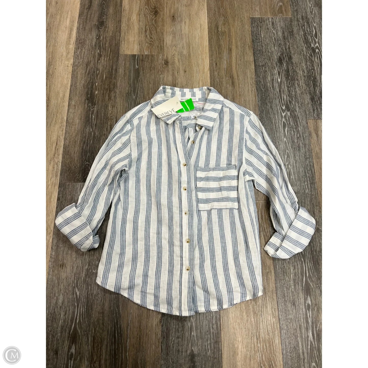 Blouse Long Sleeve By Melissa NEPTON In Striped Pattern, Size: Xs
