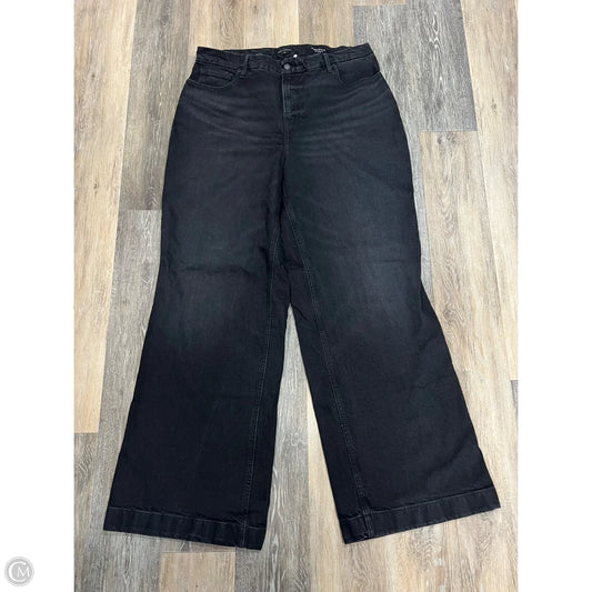 Jeans Wide Leg By Good American In Black Denim, Size: 16