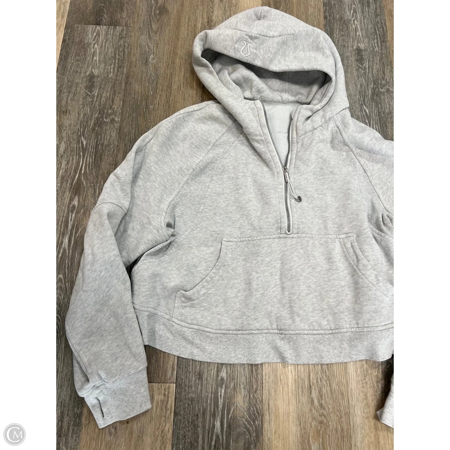 Athletic Sweatshirt Hoodie By Lululemon In Grey, Size: Xl/XXL