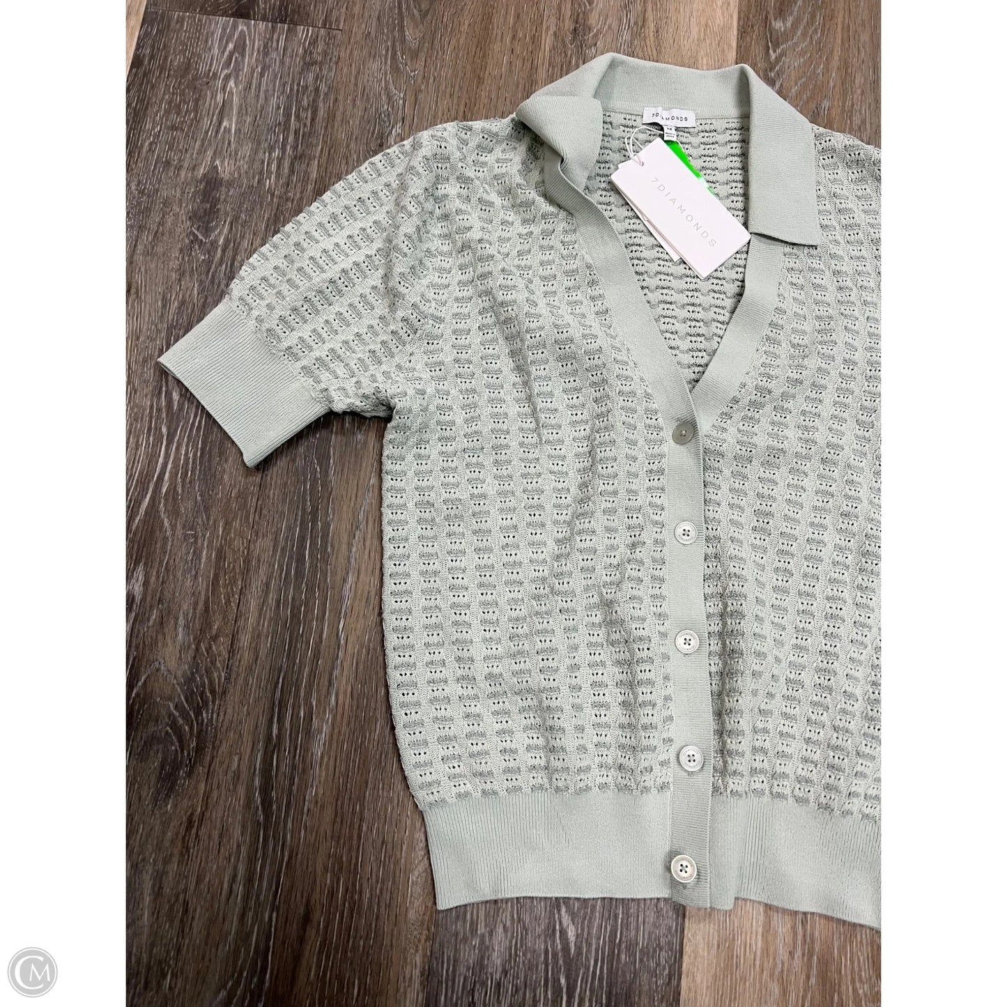 Sweater Short Sleeve By 7 Diamonds In Green, Size: M