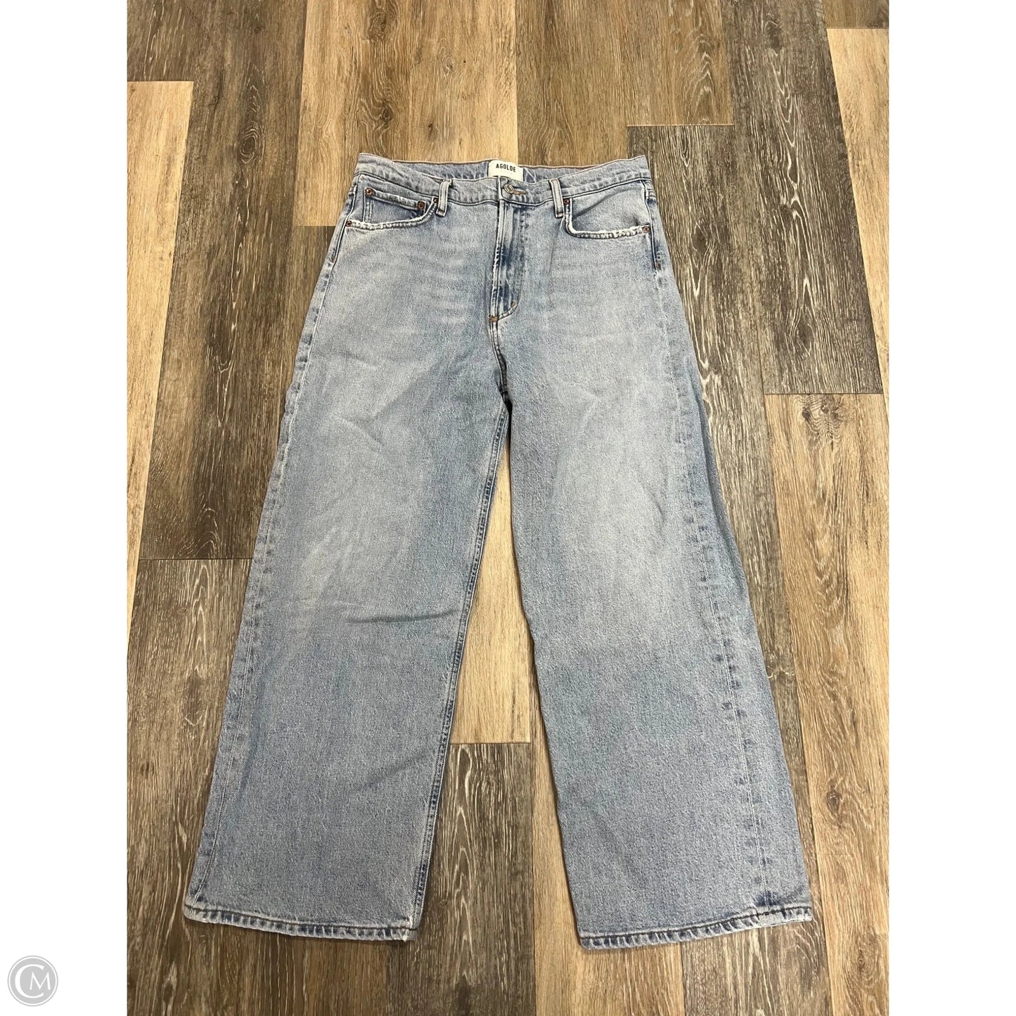 Jeans Straight By Agolde In Blue Denim, Size: 10