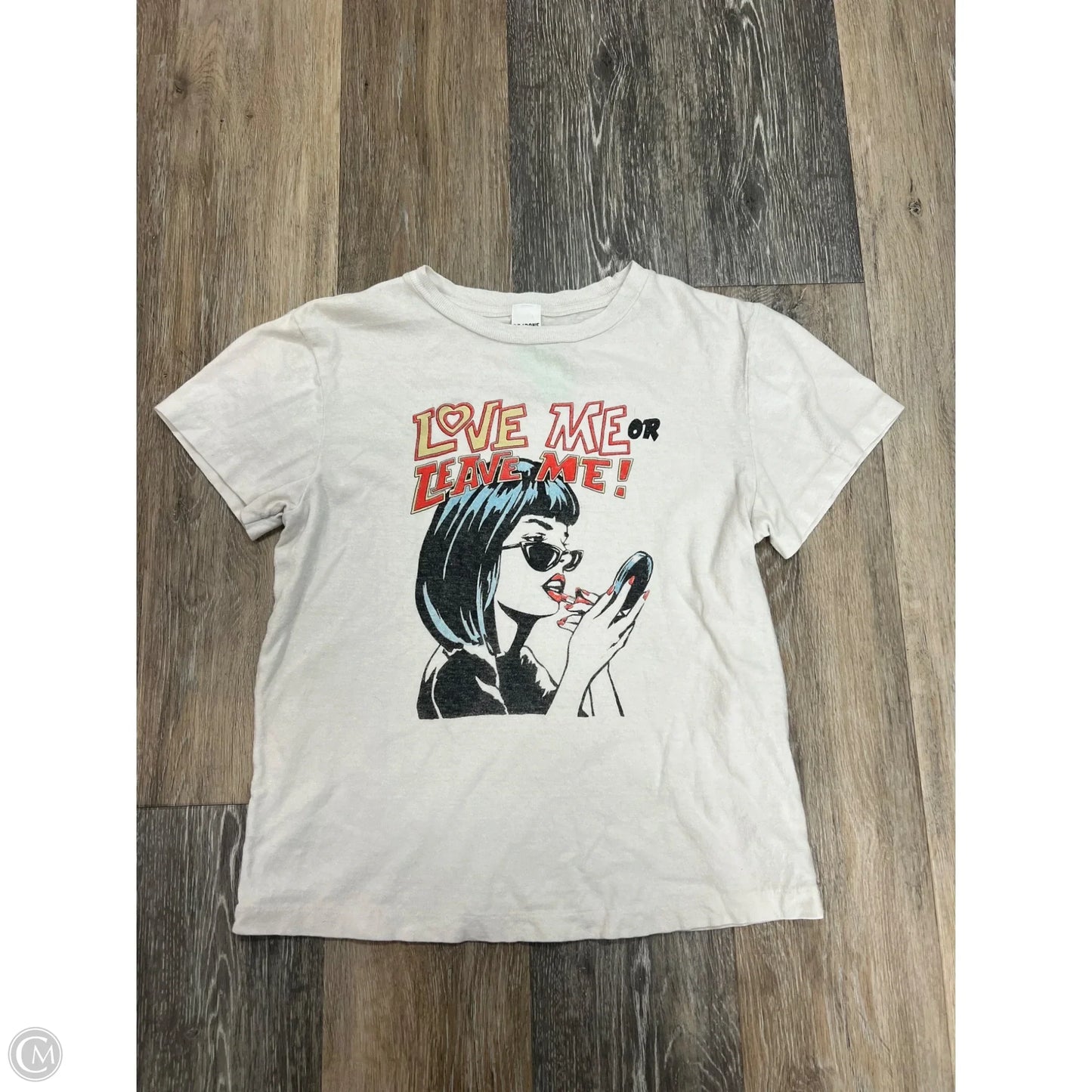 Top Short Sleeve By Re/Done In White, Size: S