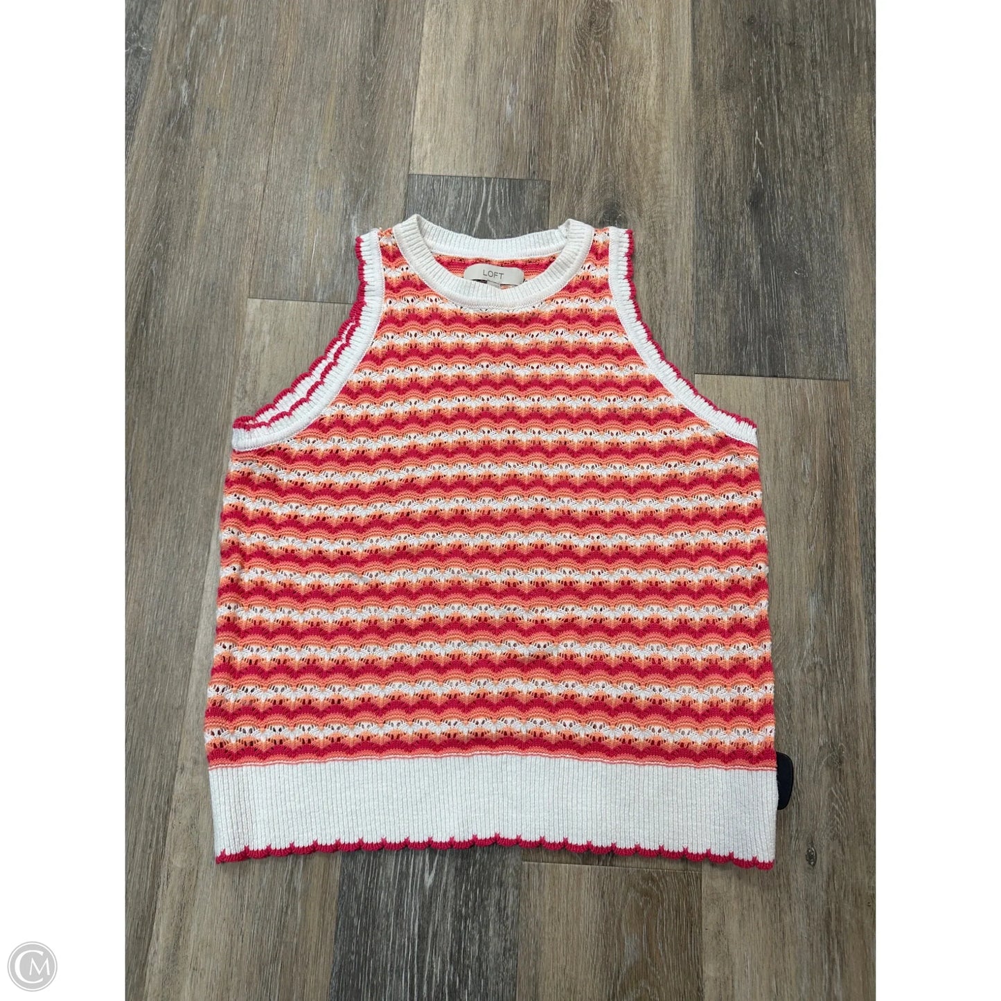 Top Sleeveless By Loft In Orange & Pink, Size: Xl