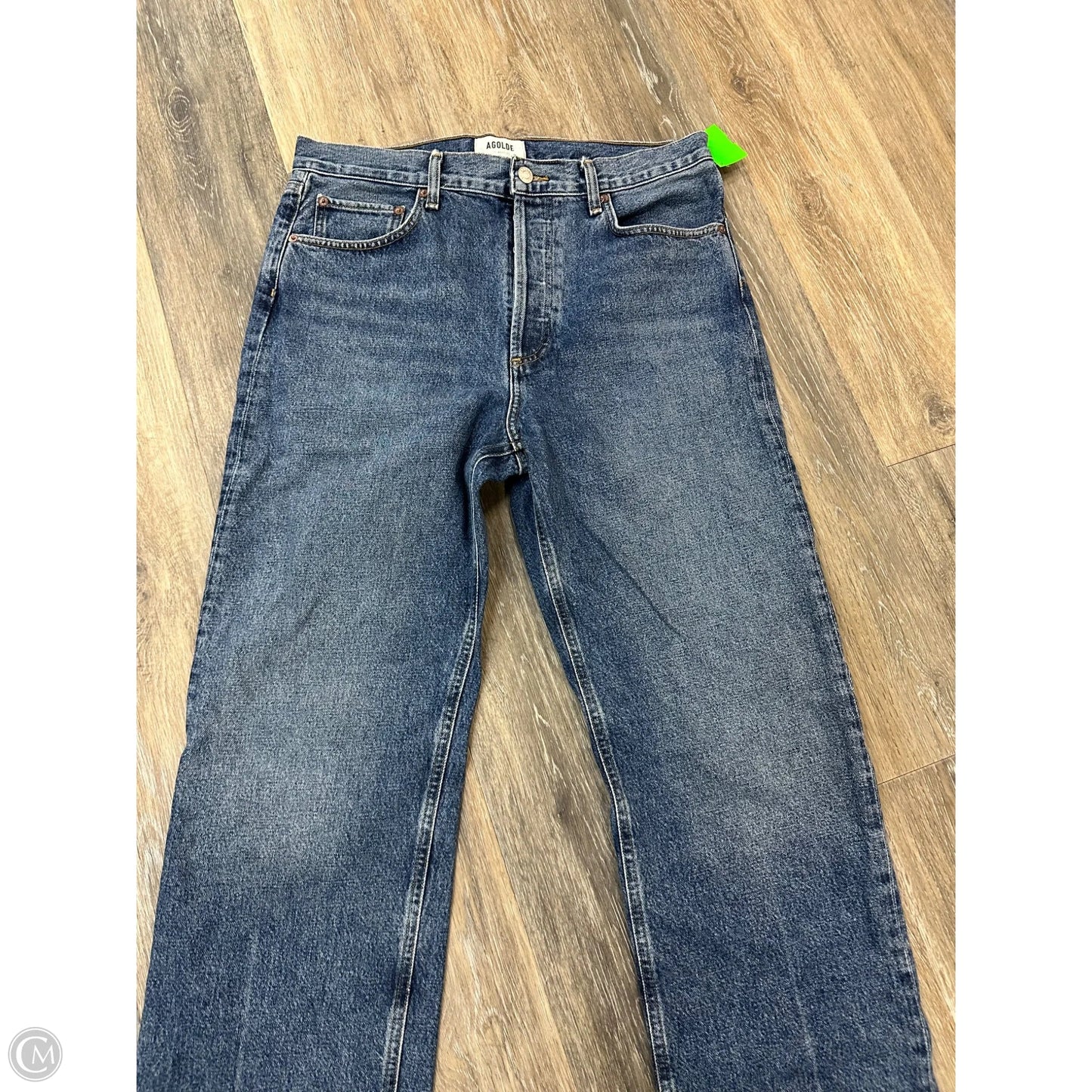 Jeans Straight By Agolde In Blue Denim, Size: 6/28