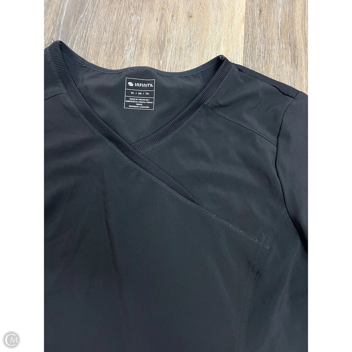 Scrub Top Short Sleeve By Infinity In Black, Size: Xl