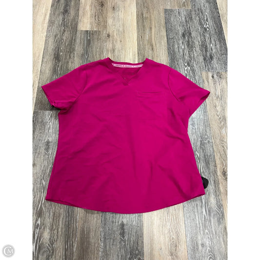 Scrub Top Short Sleeve By Fabletics In Pink, Size: Xl