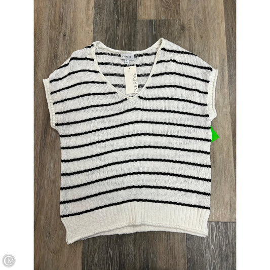 Sweater Short Sleeve By Evereve In Striped Pattern, Size: S