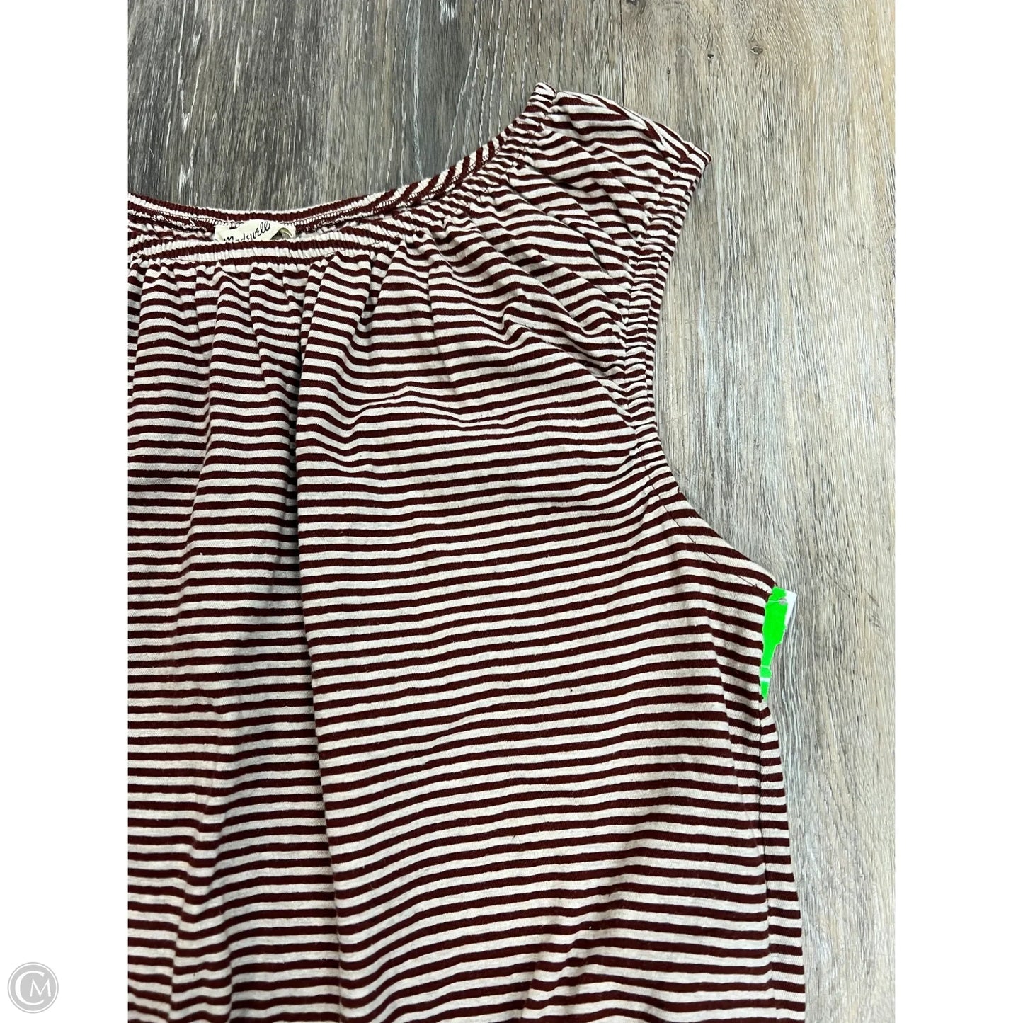 Top Short Sleeve By Madewell In Striped Pattern, Size: M
