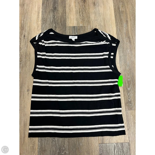 Top Short Sleeve By Evereve In Striped Pattern, Size: M