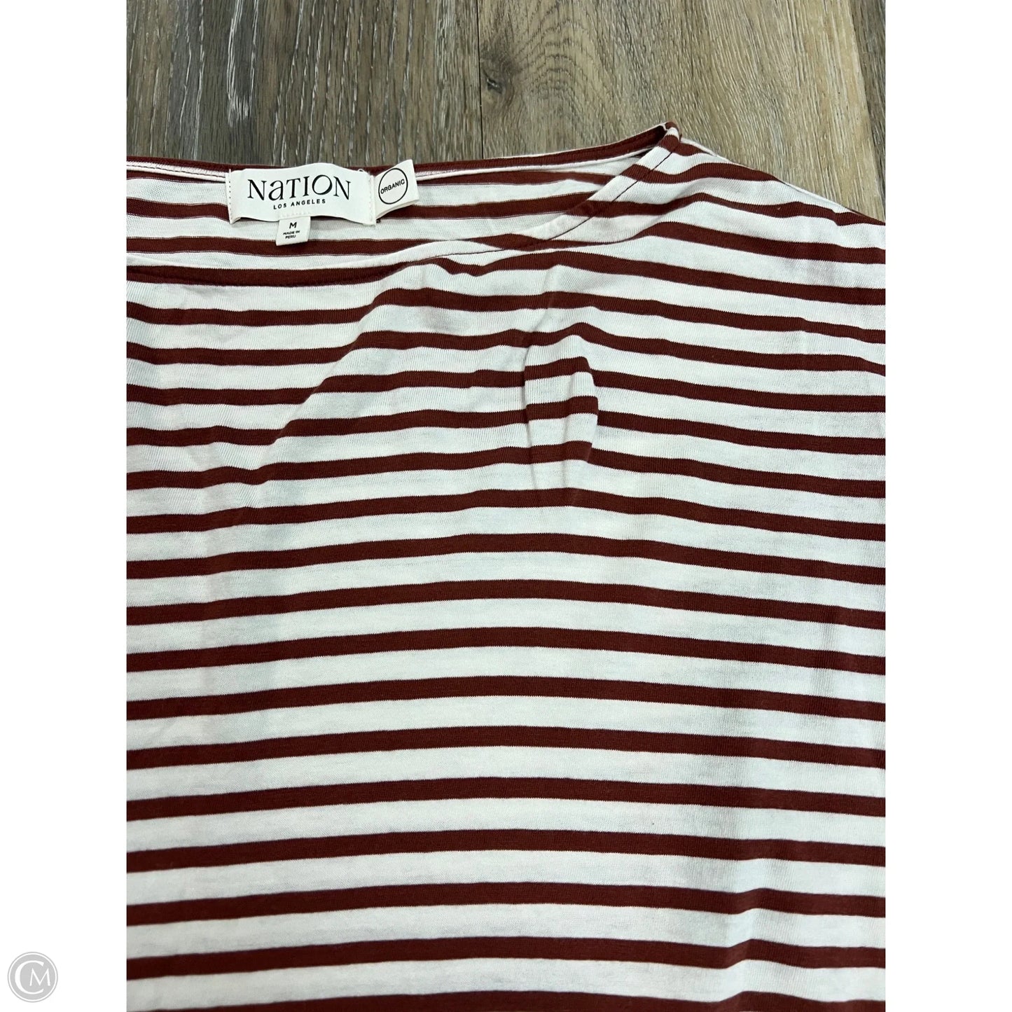 Top Short Sleeve By Nation In Striped Pattern, Size: M