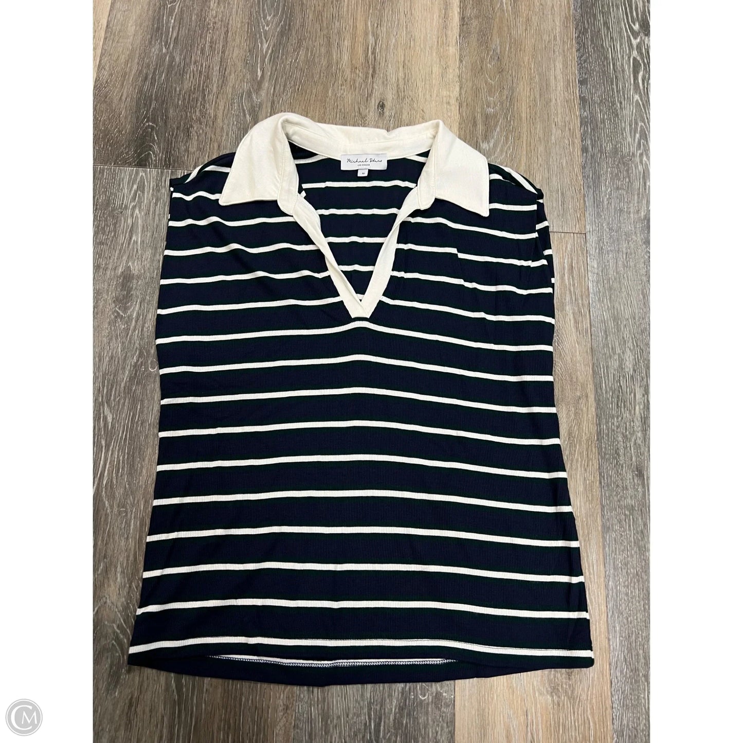 Top Short Sleeve By Michael Stars In Striped Pattern, Size: M