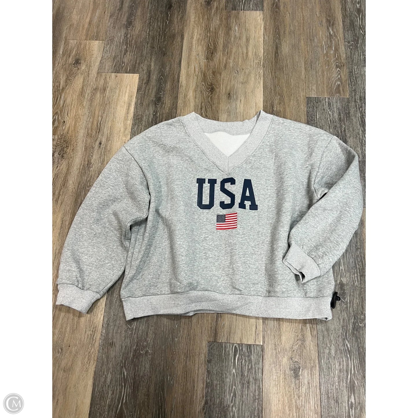 Sweatshirt Crewneck By Clothes Mentor In Grey, Size: Xl