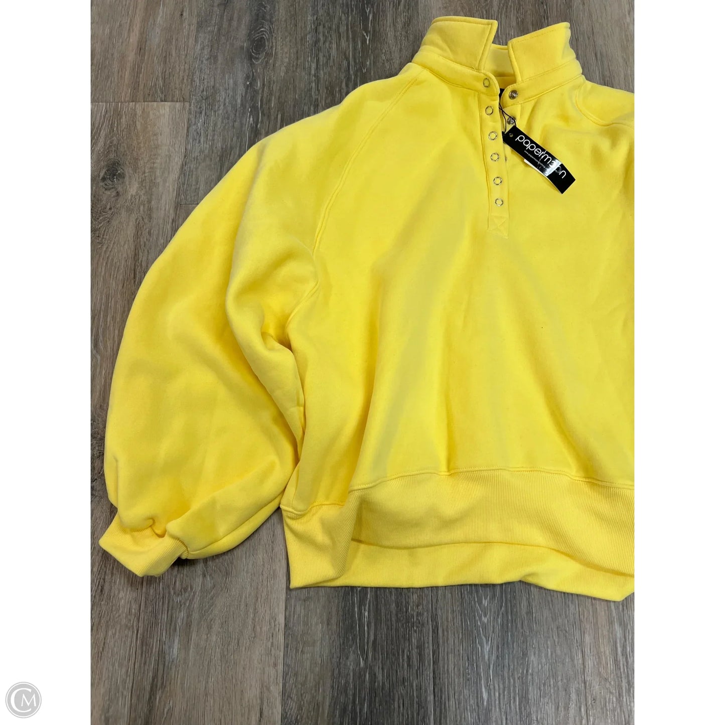 -Sweatshirt Collar By Papermoon In Yellow, Size: L