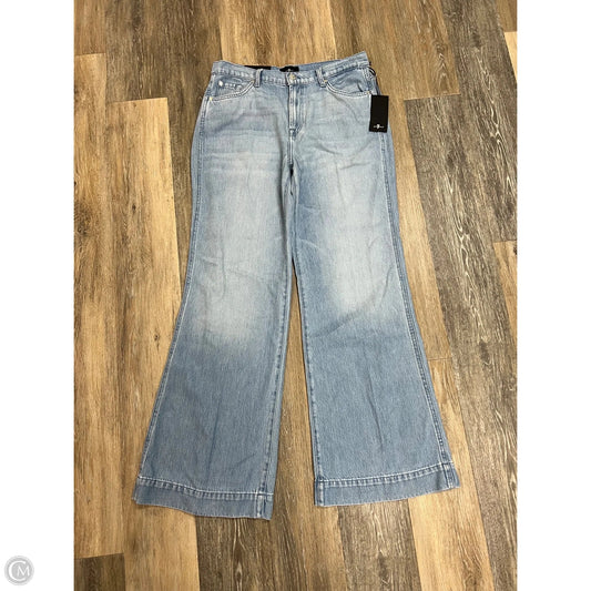 Jeans Wide Leg By 7 For All Mankind In Blue Denim, Size: 12