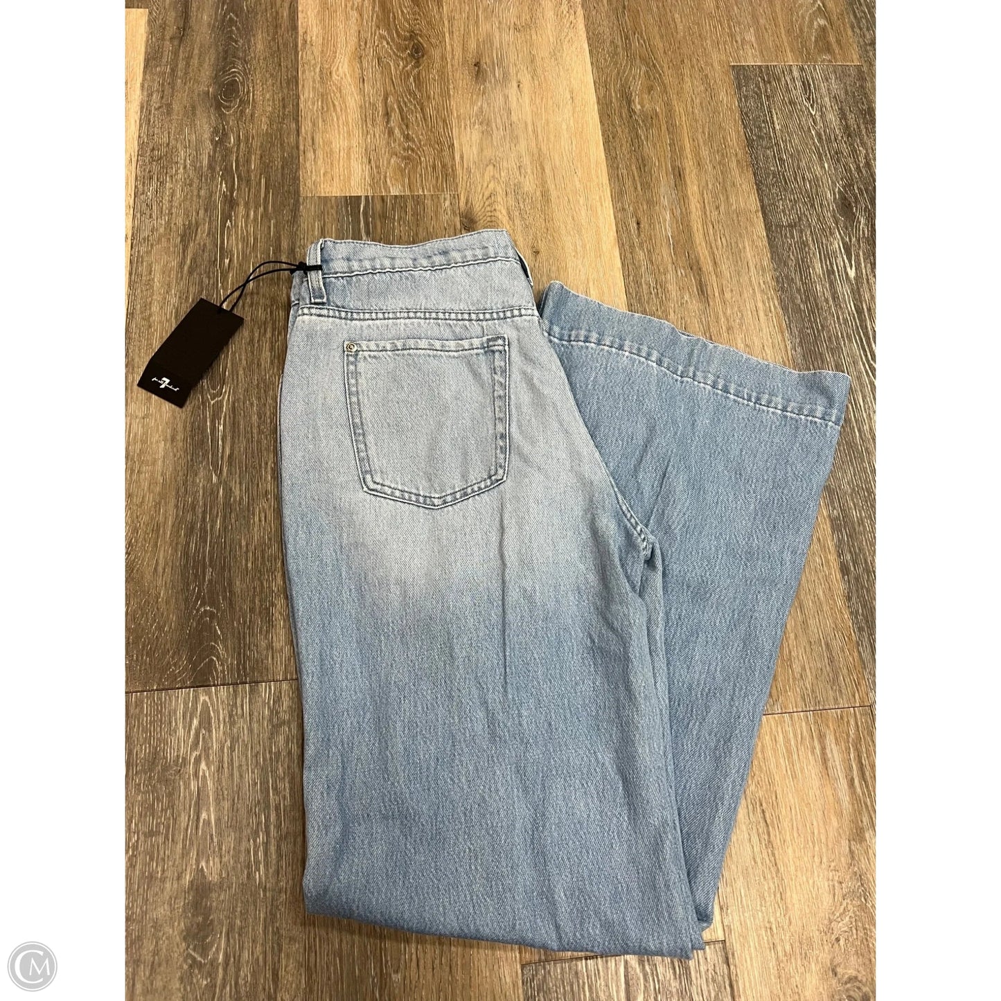 Jeans Wide Leg By 7 For All Mankind In Blue Denim, Size: 12