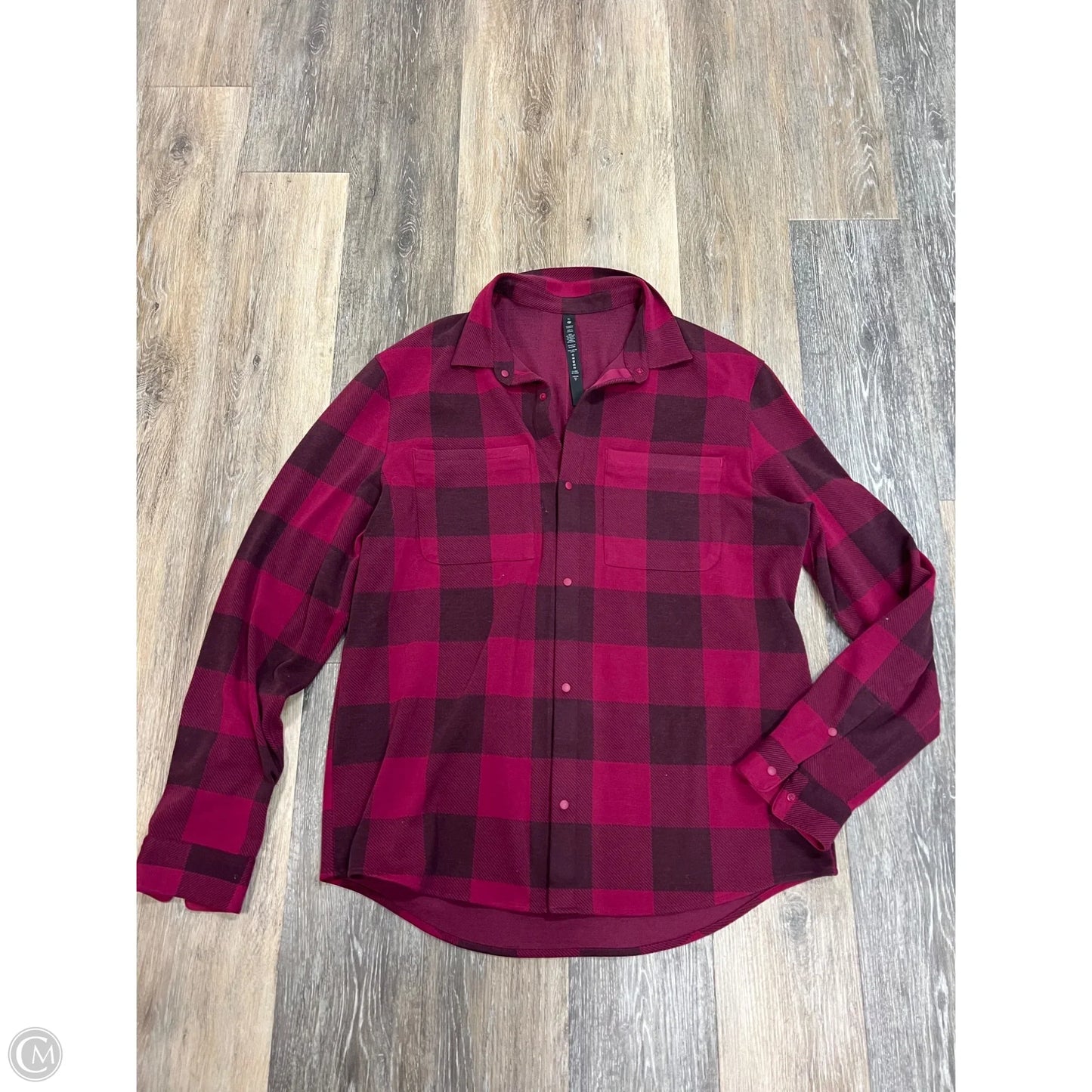 Blouse Long Sleeve By Lululemon In Plaid Pattern, Size: Xl